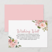 Roos Gold & Blush Flowers Weddenschap goed Informatiekaartje (Voorkant / Achterkant)