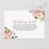 Roos Gold & Blush Flowers Weddenschap goed Informatiekaartje (Voorkant)