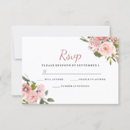 Roos Gold & Blush Flowers Weddenschap RSVP