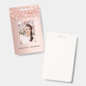 Roos Gold Blush Fotonaam Badge (Voor- en achterkant)