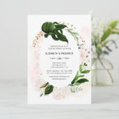Roos Gold Blush Geometric Greenery Couples Shower Kaart (Staand voorkant)