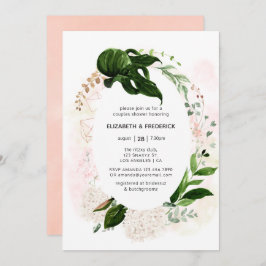 Roos Gold Blush Geometric Greenery Couples Shower Kaart