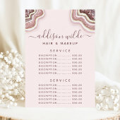 Roos Gold Blush Glitter Agate Service Price Menu
