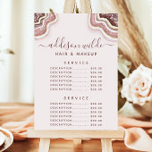 Roos Gold Blush Glitter Agate Service Price Menu