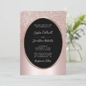 Roos Gold Blush Glitter All-in-One Weddenschap Kaart (Staand voorkant)