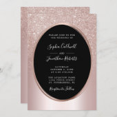 Roos Gold Blush Glitter All-in-One Weddenschap Kaart (Voorkant / Achterkant)