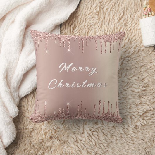Roos Gold Blush Glitter bestuurt de kerstpiloot Kussen (Deken)
