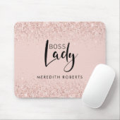 Roos Gold Blush Glitter Boss Lady Persoonlijk Muismat (Met muis)