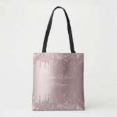 Roos Gold Blush Glitter Canvas tas met aangepaste  (Voorkant)