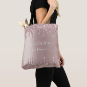 Roos Gold Blush Glitter Canvas tas met aangepaste (Dichtbij)