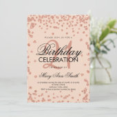 Roos Gold Blush Glitter Confetti 21e verjaardag Kaart (Staand voorkant)