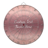 Roos Gold Blush Glitter Custom Text Dart Board Dartbord (Voorkant)