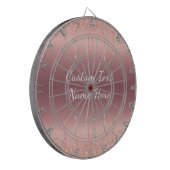 Roos Gold Blush Glitter Custom Text Dart Board Dartbord (Voorkant Links)