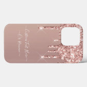 Roos Gold Blush Glitter Custom Text Jouw Cadeau Case-Mate iPhone Case (Achterkant (horizontaal))