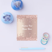 Roos Gold Blush Glitter Custom Text Name Flyer (Enkel)