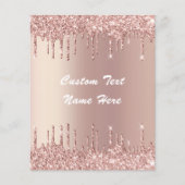 Roos Gold Blush Glitter Custom Text Name Flyer (Voorkant)