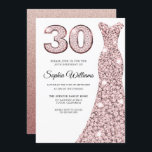 Roos Gold Blush Glitter Dress 30th Birthday Party Kaart<br><div class="desc">Roos Gold Blush Glitter Dress 30th Birthday Party Invitation Variations to the uitnodiging and matching items in onze winkel</div>