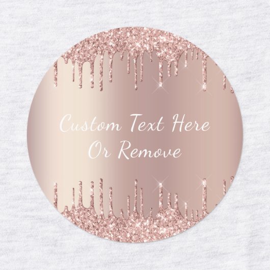 Roos Gold Blush Glitter Drift Custom Text Labels (Design 1)
