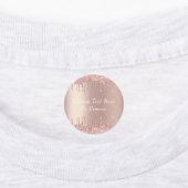 Roos Gold Blush Glitter Drift Custom Text Labels (Aangebracht)