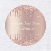 Roos Gold Blush Glitter Drift Custom Text Labels (Design 2)