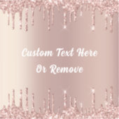 Roos Gold Blush Glitter Drift Custom Text Sticker (Voorkant)