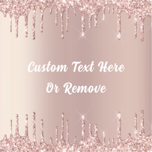 Roos Gold Blush Glitter Drift Custom Text Sticker (Voorkant)