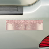 Roos Gold Blush Glitter Drift Custom Text Sticker (Op auto)