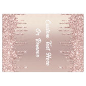 Roos Gold Blush Glitter Drift Jouw tekst Tableclot Tafelkleed (Voorkant (Horizontaal))