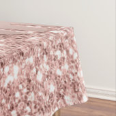 Roos Gold Blush Glitter Drift Jouw tekst Tableclot Tafelkleed (Voorbeeld)