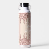 Roos Gold Blush Glitter Drijfdruppels Tekstflesje Waterfles (Voorkant)