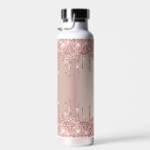 Roos Gold Blush Glitter Drijfdruppels Tekstflesje Waterfles (Rechts)