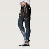 Roos Gold Blush Glitter Drip Navy Black Leggings (Links)