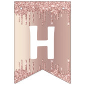 Roos Gold Blush Glitter Drivers - Happy Birthday Vlaggetjes (Tweede vlag)