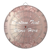 Roos Gold Blush Glitter Drivers Jouw tekst Dart Bo Dartbord (Voorkant)