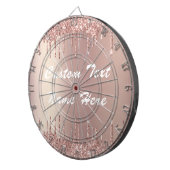 Roos Gold Blush Glitter Drivers Jouw tekst Dart Bo Dartbord (Voorkant Rechts)