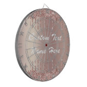 Roos Gold Blush Glitter Drivers Jouw tekst Dart Bo Dartbord (Voorkant Links)