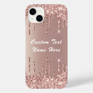 Roos Gold Blush Glitter Drivers Jouw tekst Naam Case-Mate iPhone 14 Plus Hoesje