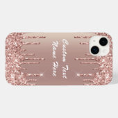Roos Gold Blush Glitter Drivers Jouw tekst Naam Case-Mate iPhone Case (Achterkant (horizontaal))