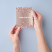 Roos Gold Blush Glitter Drivers Jouw tekst Name Fl Flyer (Hand)