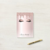 Roos Gold Blush Glitter Drivers Lash Extensions Post-it® Notes (Op bureau)
