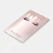 Roos Gold Blush Glitter Drivers Lash Extensions Post-it® Notes (Schuin)