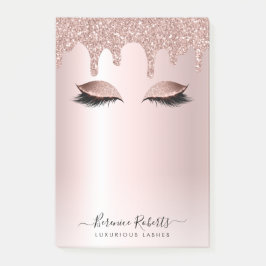 Roos Gold Blush Glitter Drivers Lash Extensions Post-it® Notes