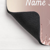 Roos Gold Blush Glitter Drivers Muismat Jouw tekst (Hoek)