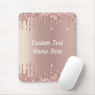 Roos Gold Blush Glitter Drivers Muismat Jouw tekst