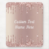 Roos Gold Blush Glitter Drivers Muismat Jouw tekst (Voorkant)