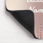 Roos Gold Blush Glitter Drivers Naam Muismat tekst (Hoek)