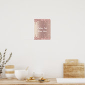 Roos Gold Blush Glitter Drivers Poster Aangepaste (Keuken)