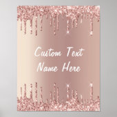 Roos Gold Blush Glitter Drivers Poster Aangepaste  (Voorkant)