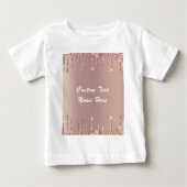 Roos Gold Blush Glitter Drivers Tekst Baby T-Shirt (Voorkant)