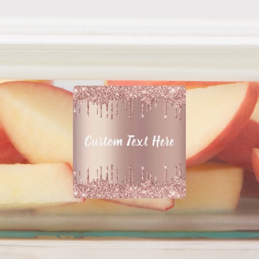 Roos Gold Blush Glitter Drivers Tekstlabels Labels (Aangebracht)